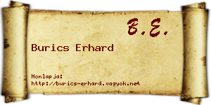 Burics Erhard névjegykártya